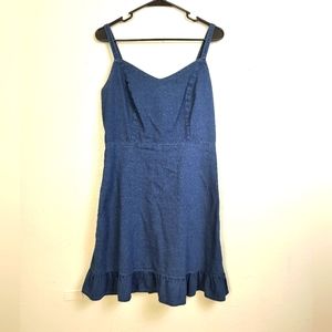 Old Navy Blue Denim Ruffled Tiered Mini Sundress Size M Casual